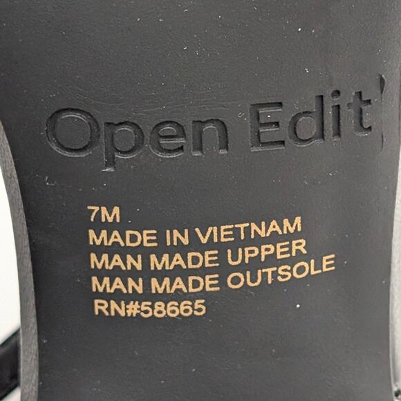 Open Edit Taytum Ankle Strap Sandal Open Toe Women's Black Size US7M EU37.5 - Picture 10 of 16